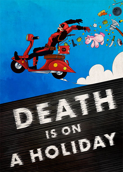 Death is on a Holiday Deadpool Comic Poster