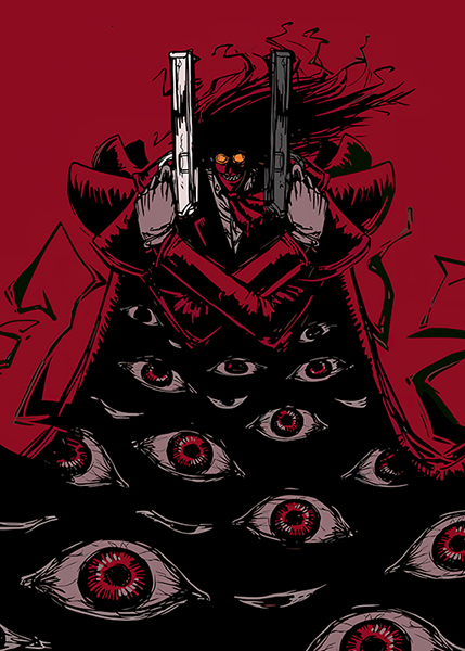 Demon Eyes Hellsing the Vampire Minimalist Poster