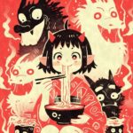 Demon Girl Eating Ramen Poster