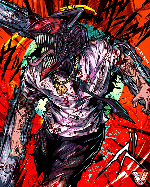 Denji Chainsaw man Comic Poster