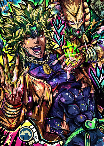 Dio Brando and the Gold jojos bizarre adventure Anime Comic Poster