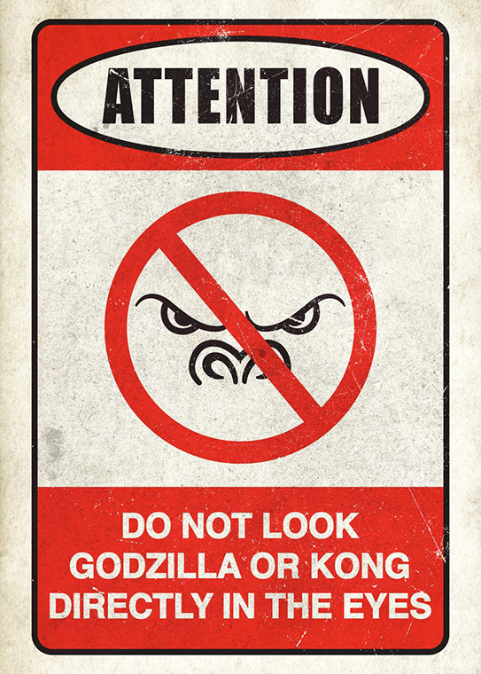 Do Not Look in The Eyes Godzilla Poster