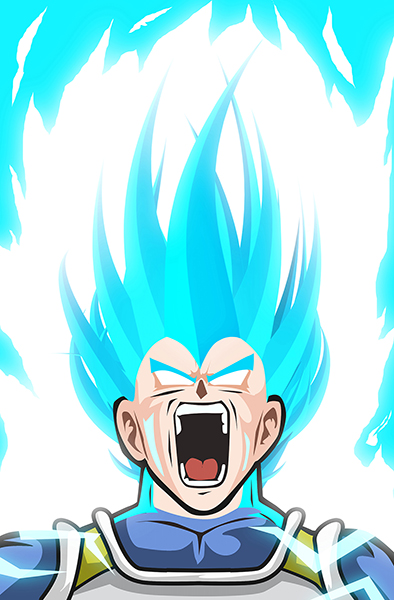 Dragon Ball Super Vegeta Blue art Poster