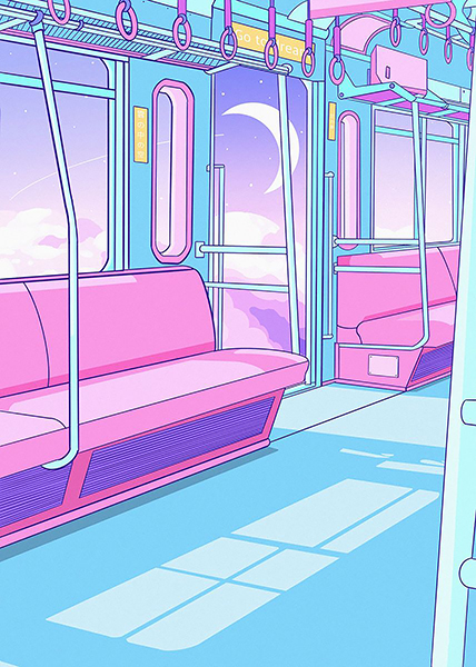 Dream in the sky City Pop Pastel Poster