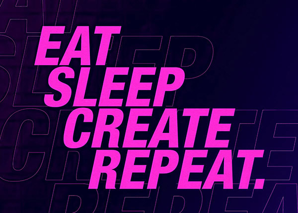 Eat Sleep Create Repeat motivational Poster