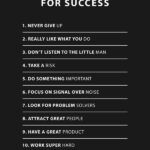 Elon Musk 10 Rules to Success motivational Quote Poster