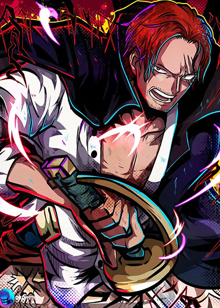 Emperor of Sea Red Haired Shanks One Piece Anime Comic Poster