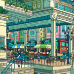 Evergarden Train Station Pop Pastel Poster