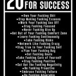 20 Fucking Rules for Success motivational Quote Poster