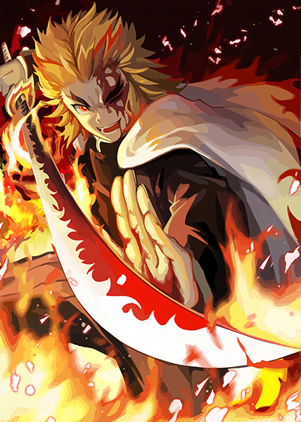 Flame Hashira Rengoku Demon Slayer anime Poster