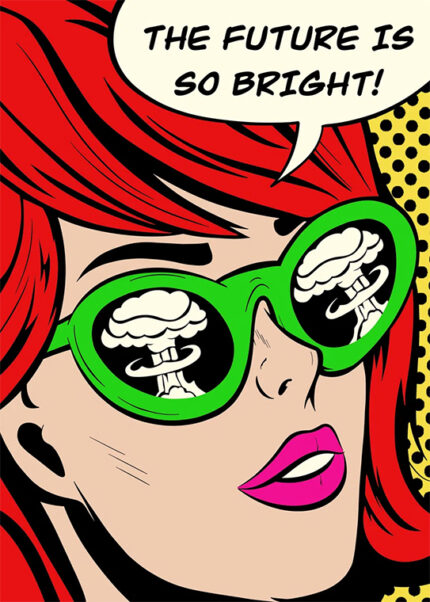 Future is so bright Retro Comics Pop Art Poster