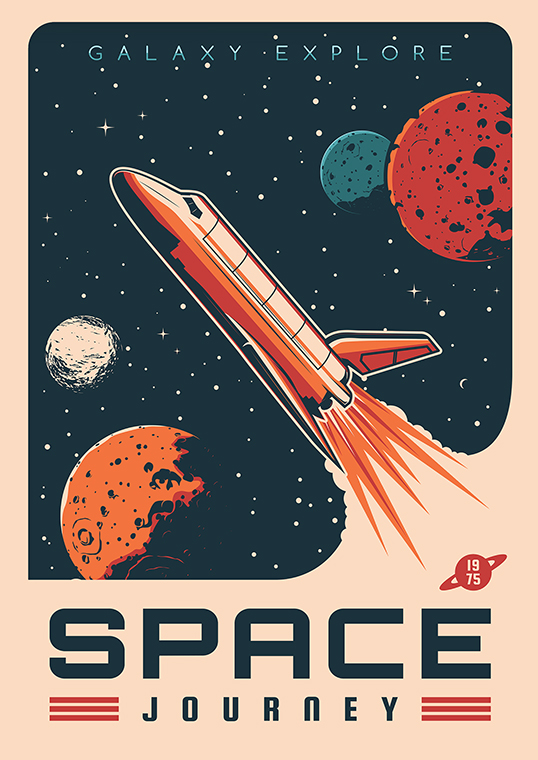 Galaxy Explore Space journey Poster