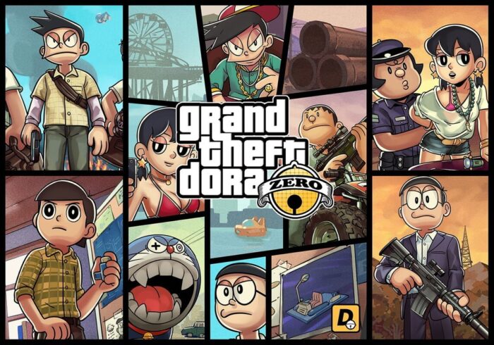Grand Theft Auto V Doraemon Poster