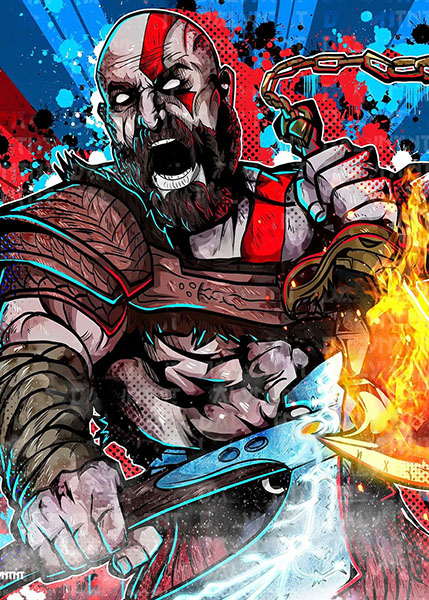 God of War Kratos Spartan Demigod Comic Poster