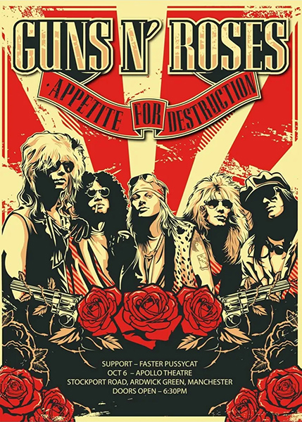 Guns n Roses Appetite for Destruction Music Poster