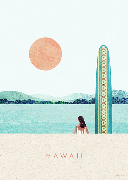 Hawaii United States of America Minimalist Travel Poster