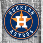 Houston Astros Major Basketball League City Maps Crests Poster