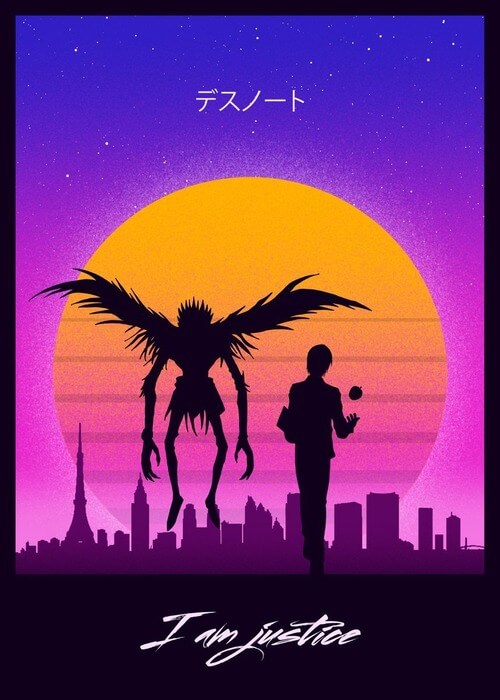 I am Justice Death Note Retro Poster