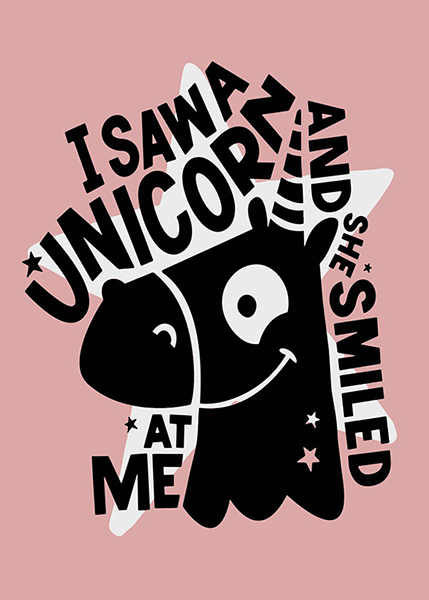 I Saw a Unicorn and She Smiled at me Orange Poster