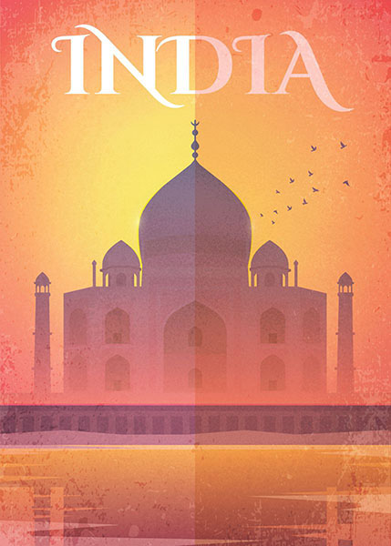 India Taj mahal Travel Poster
