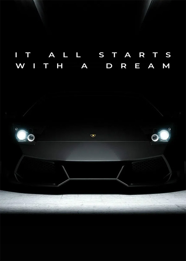 It all starts with a dream motivational Quote Poster