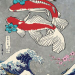 Japanese koi great wave Poster