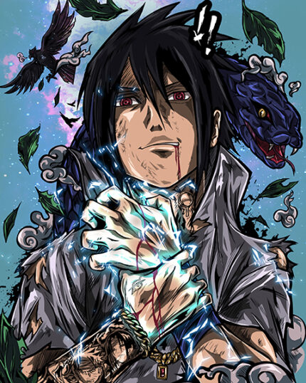 Sasuke Uchiha Naruto Shippuden Comic Poster