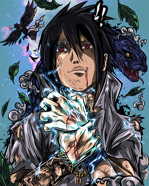 Sasuke Uchiha Naruto Shippuden Comic Poster