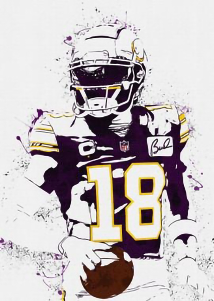 Justin jefferson Marble Poster