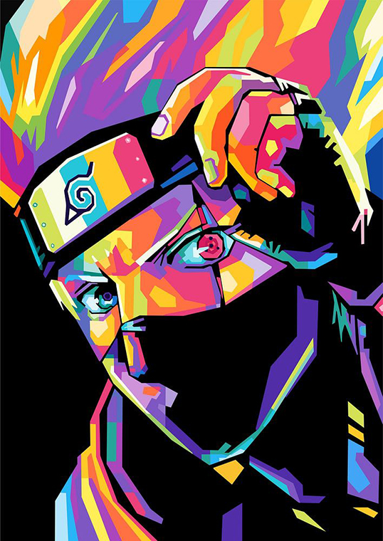 Kakashi Sharingan Naruto Pop art Poster
