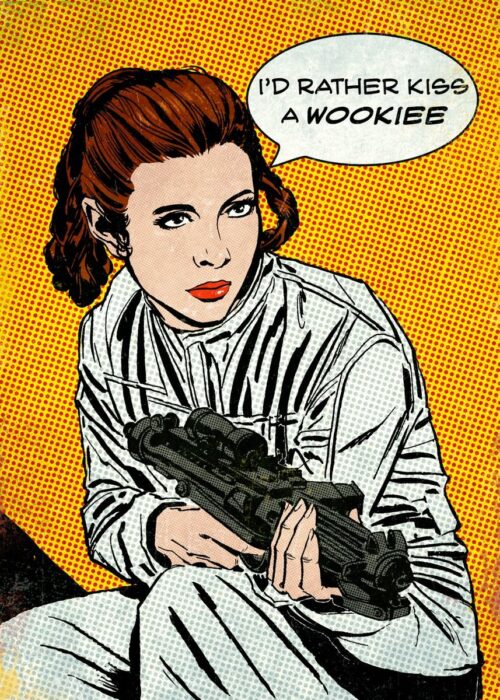 Kiss a Wookiee Star Wars Popart Poster