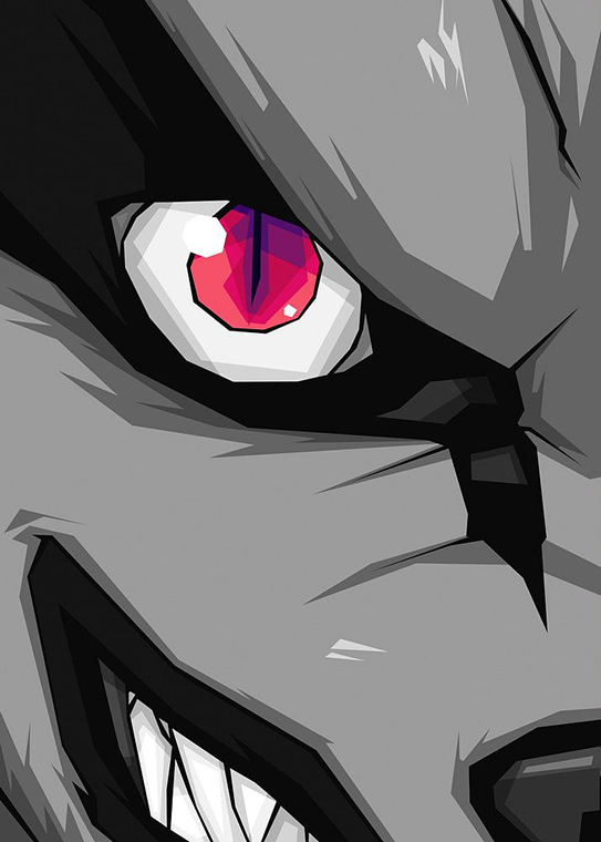 Kyuubi Kurama Grey Naruto Shippuden Pop art Poster