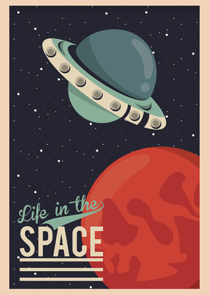 Life in the Universe Space Poster