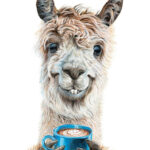 Llama Latte funny Poster