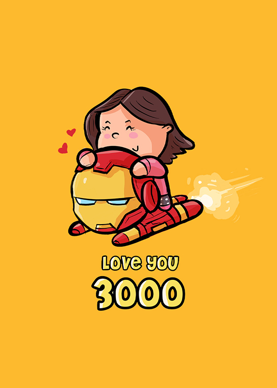Love You 3000 Iron man Poster