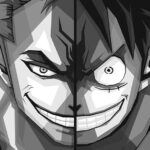 Luffy And Zoro Grey One Piece Pop art Poster