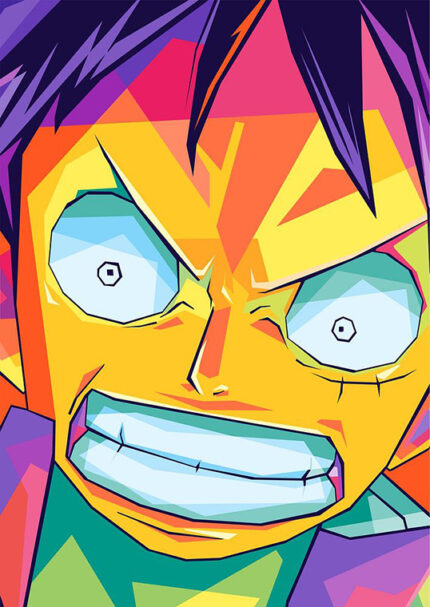 Luffy Face Angry One Piece Pop art Poster