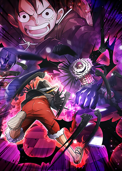 Luffy vs Katakuri Whole cake Island One Piece Poster
