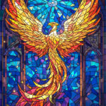 Majestic phoenix spreads its fiery wings symbolizing rebirth and immortality Poster