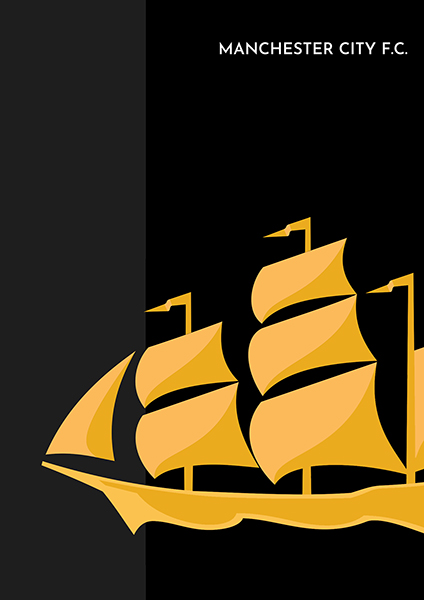 Manchester FC Ship Dark Poster