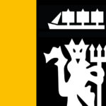 Manchester United Lion Logo Black and Yellow Poster