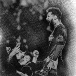 Messi scribble art Poster