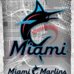 Miami Marlins Major Basketball League City Maps Crests Poster