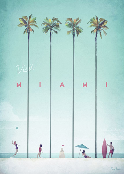 Miami United States of America Minimalist Travel Poster