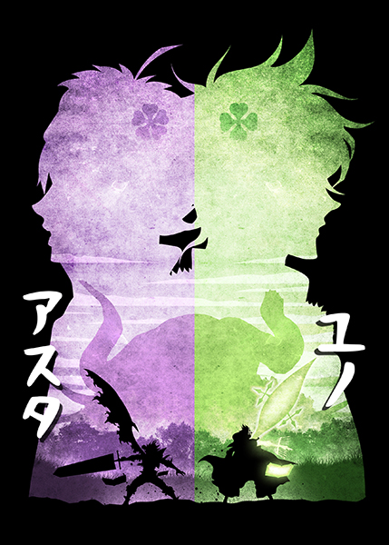Minimalist Silhouette Best Friends Black Clover anime Poster