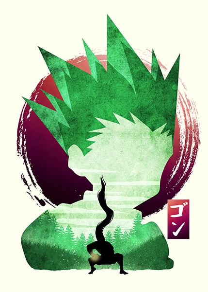 Minimalist Silhouette Gon Hunter X Hunter anime Poster