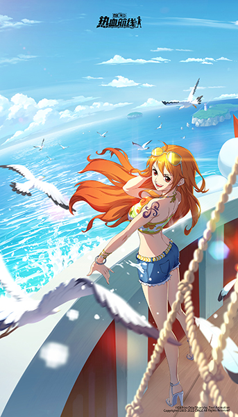 Nami and Thousand Sunny One Piece Poster