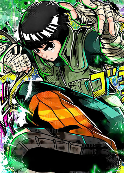 Naruto Rock Lee martial artist Anime Comic Poster