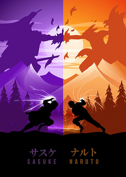 Naruto vs Sasuke Naruto Shippuden Poster