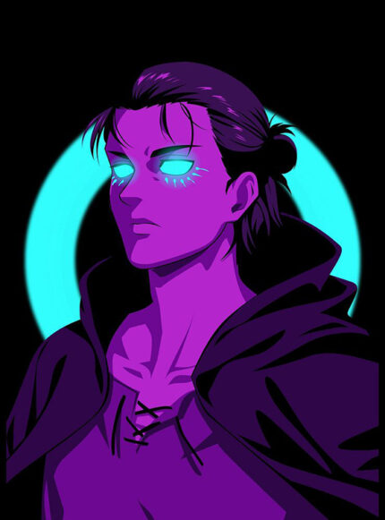 Neon Eren Yeager Attack on Titan Poster